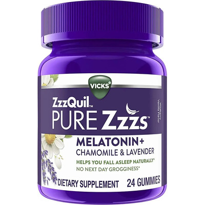 Vicks Pure Zzzz Sleep + Chamomilla Y Lavanda 24 Gomitas Sabor Vainilla Y Mora | Envío gratis