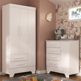 Quarto Infantil Completo Guarda Roupa 3 Portas 2 Gavetas Com