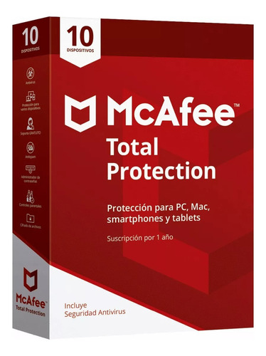 Antivirus Mcafee Total Protection 10 Dispositivos 1 Año