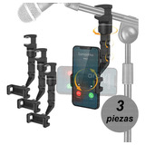 Set 3 Piezas Pinza Celular Para Base De Micrófono Pedestal G