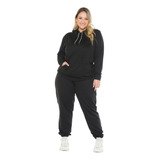 Conjunto Moletom Feminino Plus Size Calça  Blusa Frio Ate G3