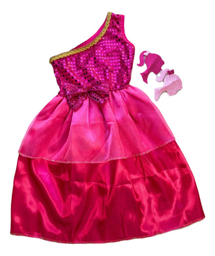 Fantasia Infantil Menina Barbie C/ Enfeite Bico De Pato