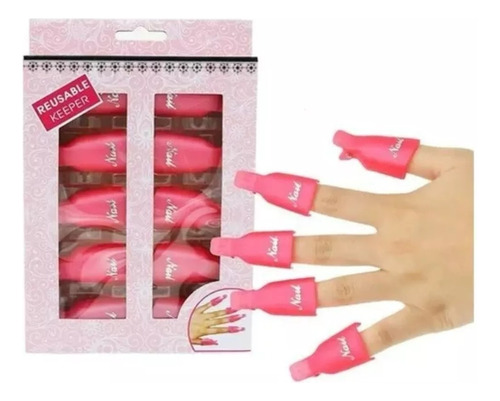 Pack 10 Pinzas Para Quita Esmalte Permanente O Uñas Gel