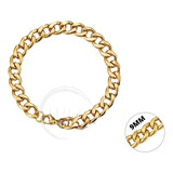 Pulsera Hombre Mujer Eslabon Acero Quirugico Dorado 0.9cm