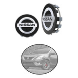 Par De Centros De Rin Nissan Versa  2015-2020 Negro 56 Mm