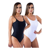 Kit 2 Body Feminino Alça Bojo C Fecho Alcinha Modinha