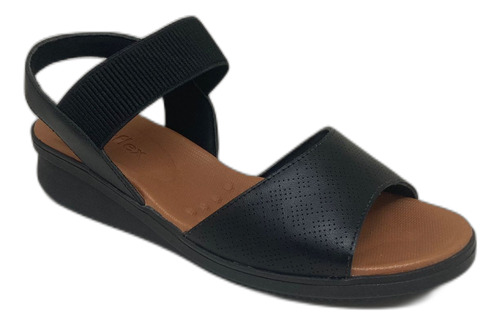 Sandália Feminina Usaflex Flatform Anabela Ortopédica Couro