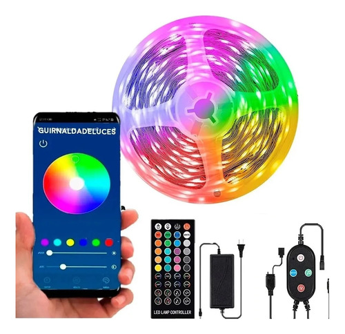 Tira Luces Led Rgb 5m Bluetooth App Celular Decoracion 220v