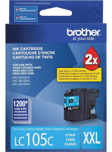 Cartucho Brother Lc105c Lc 105 Lc-105 Xxl Cyan Original