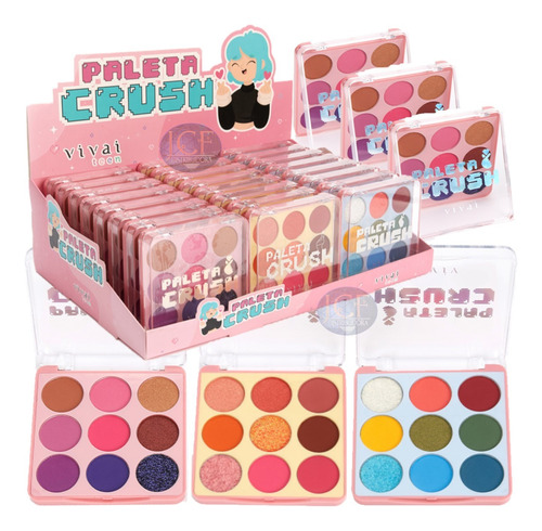 24 Paleta Crush 9 Sombras 4059 Vivai Atacado Sj