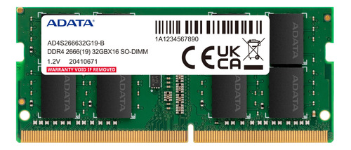 Memoria Ram Adata 4gb Ddr4 2666mhz Sodimm