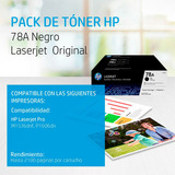 Pack De 2 Cartuchos De Toner Hp 78a Negro Laserjet Ce278ad Color De La Tinta Negro