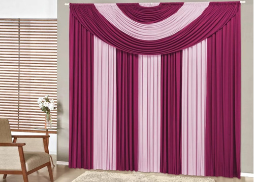  Ponto A Ponto Enxovais Cortina Para Igrejas 4 Metros De 2.8m X 4m Liso Cor Pink/rosa - Unidade De 1