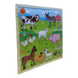 Puzzle Rompecabeza De Madera Animales De Granja Shp