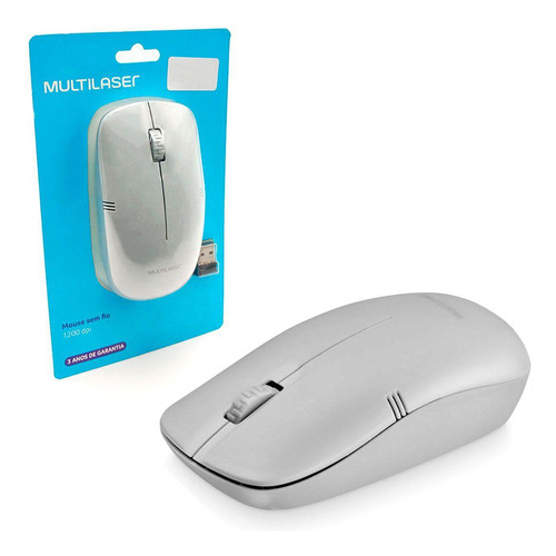 Mouse Sem Fio Multilaser Lite 2.4ghz 1200dpi Cinza Mo287