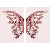 Quadro Decorativo Asas De Borboleta Abstrato Rose Gold Rosa