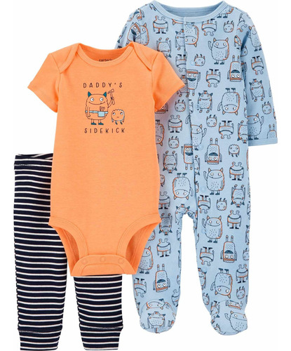 Carters Set 3 Piezas Enterito Body Y Pantalón 6m 9m