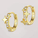 Aretes Aros Candongas Estrellas Circones Mujer En Plata 925