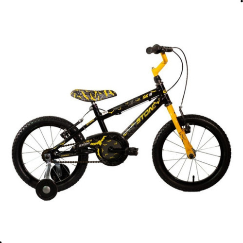 Bicicleta Infantil Masculina Aro 16 Sk-ii Com Mascara Preta