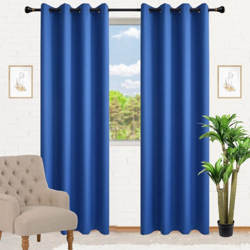 Cortinas Blackout Pack De 2 Paños Engomada Invierno Lino