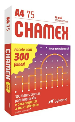 Papel Sulfite A4 Chamex Office Br 75g 210x297mm 300 Folhas