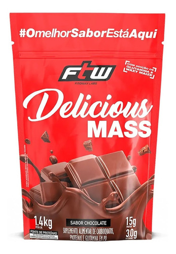 Suplemento Em Pó Fitoway  Ftw Delicious Mass Hipercalórico Delicious Mass Sabor  Chocolate Em Saco De 1400ml