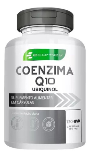 Coenzima Q10 Ubiquinol Pura Absorção 500mg 120cáps Ecomev Sem Sabor