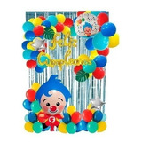 Kit Decoración Plim Plim Payaso Fiesta Globos Cortina