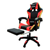 Sillón Gamer Ergonómico Masajeador Luces Led Apoya Pie Silla