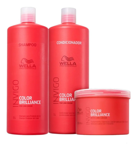 Kit Wella Brilliance Tratamento Litro Invigo- (3 Produtos) 