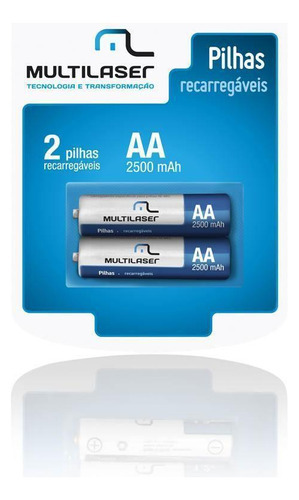 Pilhas Recarregáveis Multilaser Cb053 Aa 2500 Mah 2 Unidades