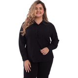 Camisete Manga Longa Camisa Feminina Plus Size 