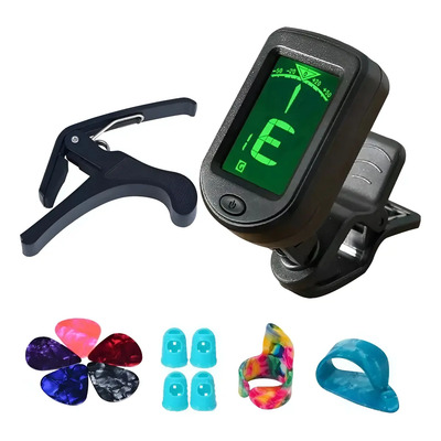 Capo Capotraste Y Afinador Para Acústica Guitarra Bajo 5púas Accesorios De Guitarra | MercadoLibre
