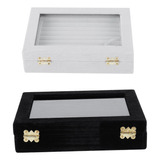 Caja Organizadora De Terciopelo Para Anillos Y Pendientes, D