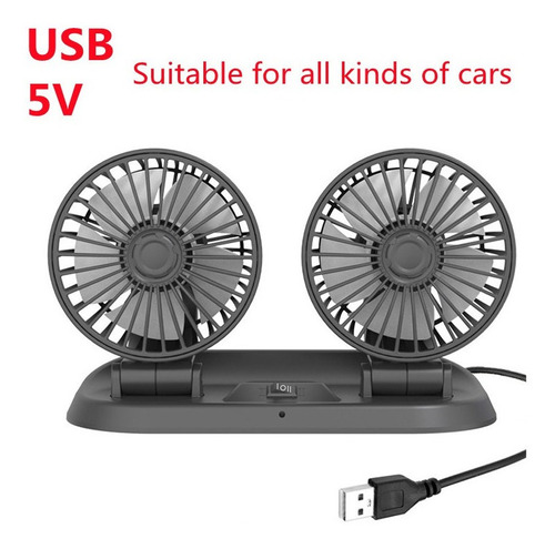 Ventilador Doble Autos Camionetas Tráiler Abanico Con Usb