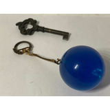 Chaveiro Antigo Esfera Cobalto Acrílico Azul 4cm Bola Usada