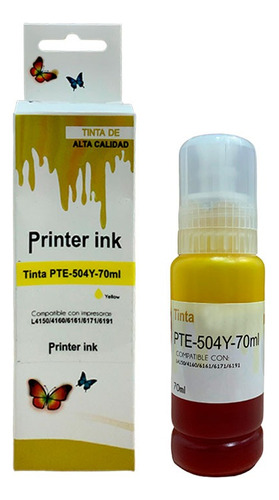 Botella De Tinta Compatible Epson 504y L4150 L4160  -