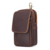 Pochette De Hombre Cuero Genuino Bolso Cintura Portacelular