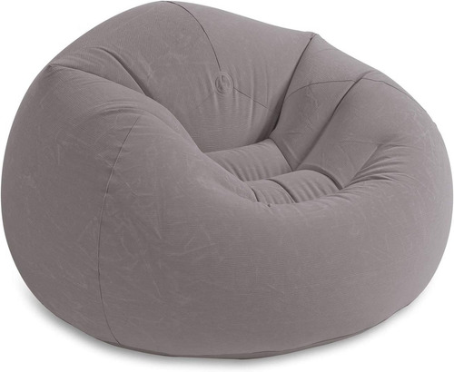 Sillon Puff Grande Individual Inflable Plegable Comodo Gris