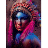 Quadro Canvas Mulher India Pintura Decoração Moderna Quarto