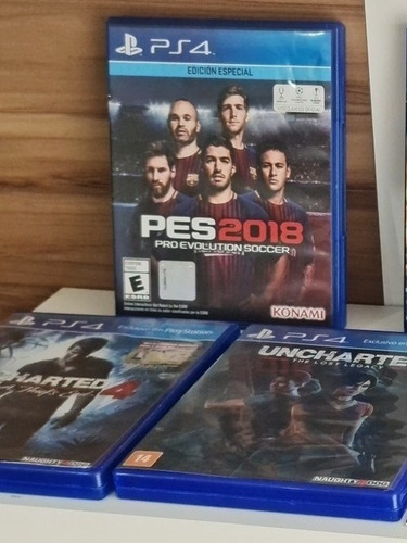 Lote Jogos Ps4 Uncharted Horizon Pes 2018 Sony Playstation