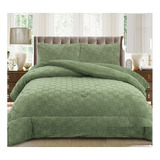 Plumón Cobertor 2p 250x230 Verde Texturizado Cuadrille Tf