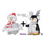 Adornos Navideños Pingüino Y Mono De Nieve Vianney Navidad