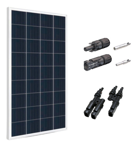 Kit Painel Placa Energia Solar 155w Conectores Mc4 E Mc4 Y