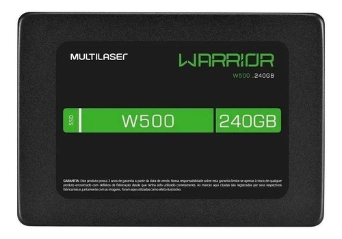 Ssd Sata Multilaser Warrior W500 240gb Disco Sólido Gamer