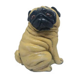 Cachorro Pug Estátua Enfeite Resina Decoração 