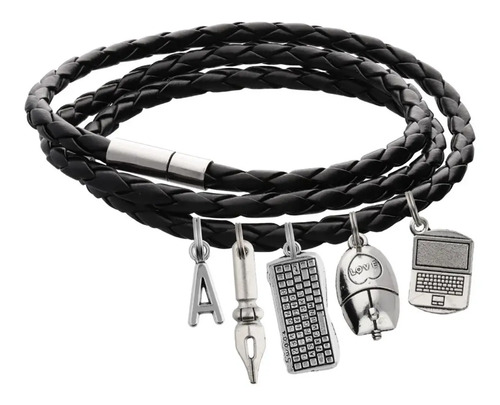Pulsera Diseñador Gráfico Dije Laptop Teclado Mouse Letra