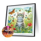 Pintura De Diamante Con Forma De Gato 5d