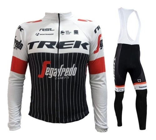 Uniforme Ciclismo Ruta Mtb Trek Blanco Largo Badana En Gel 