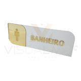 Placa De Porta Sinalização Banheiro Masculino Mdf Acrílico